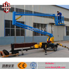 CE certificated 16m hydraulic spider boom lifts access platform towable cherry picker for sale